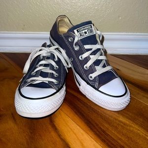 Navy Blue Low Top All Star Converse (Size Women’s 6.0)